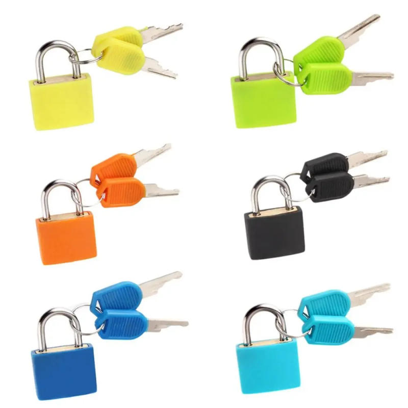 Description Picture 3 of item1PC 23mm Coloured Dormitory Appliances Home Ornament Suitcase Padlock with 2 Keys Cabinet Door Bookbag Small Luggage Lock