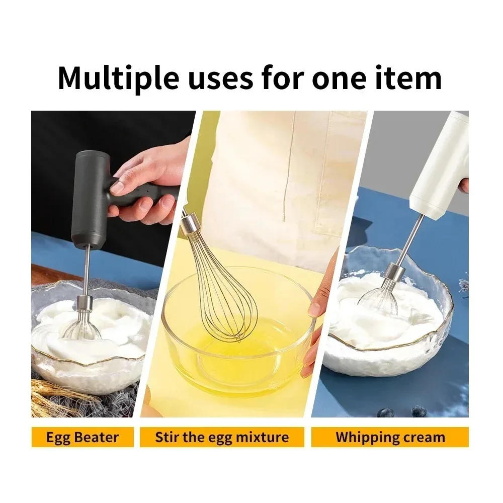 Description Picture 2 of itemportable Handheld Electric Egg Beater Mini Battery Powered Milk Frother Coffee Drink Mixer Milk Foamer Kitchen Tools