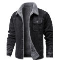 Maxulla Autumn Winter Men's Cashmere Denim Jacket Warm Casual Tooling Windproof Jacket Retro Fashion Cotton Coats Men's Clothing