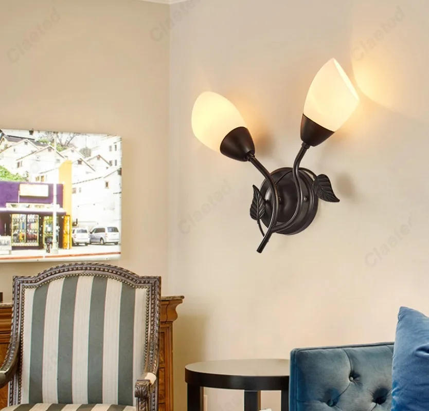 Description Picture 2 of itemMinimally Designed LED Glass Lampshade E14 Dual Head Wall Lamp for Bedrooms Bedside Lamps Hotel Living Rooms Home Decor Lights