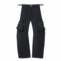 FEWQ Men Pants Pocket Workwear Men's Fashion American High Street Loose Casual Flare 2023 Solid Color Male Trousers 24X1608