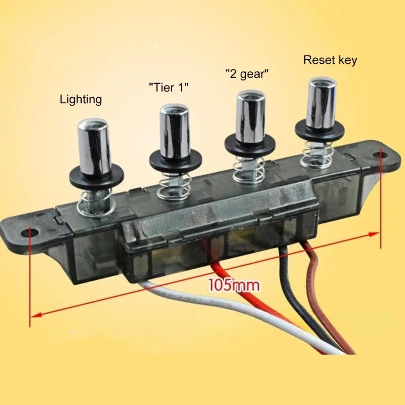 Description Picture 3 of itemHood Switches Plastic Reinforced Button Control Panel Cooker Hood Switches Hood Accessory Long Line Switches Button X7XA