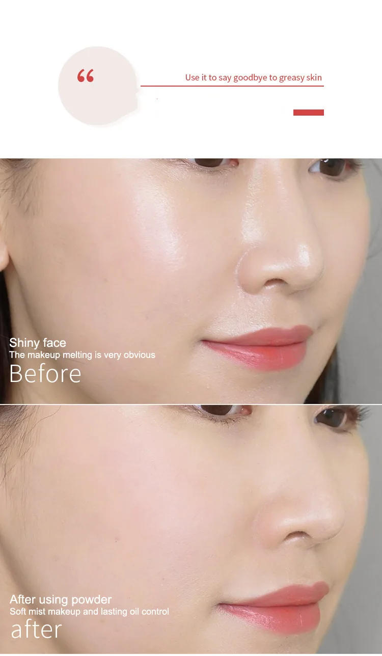 Description Picture 5 of itemOil Control Makeup Powder  Moisturizing Brightening Press Powder Nature Light Breathable Waterproof Lasting Setting Loose Powder