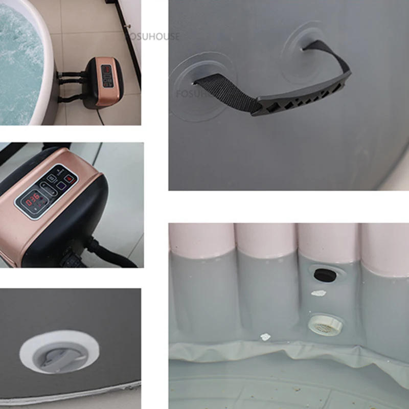 Description Picture 6 of itemHeating Round Whirlpool Bathtub Inflatable Bathtub Household Spa Tubs and Sauna Rooms Thermostatic Surf Inflatable Bathtub