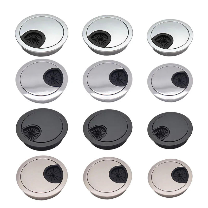 Description Picture 3 of item50/53/60mm Desk Table Metal Cable Hole Cover For Computer Desk Round Wire Tidy Grommet For Home Office Desktop Cable Organizer