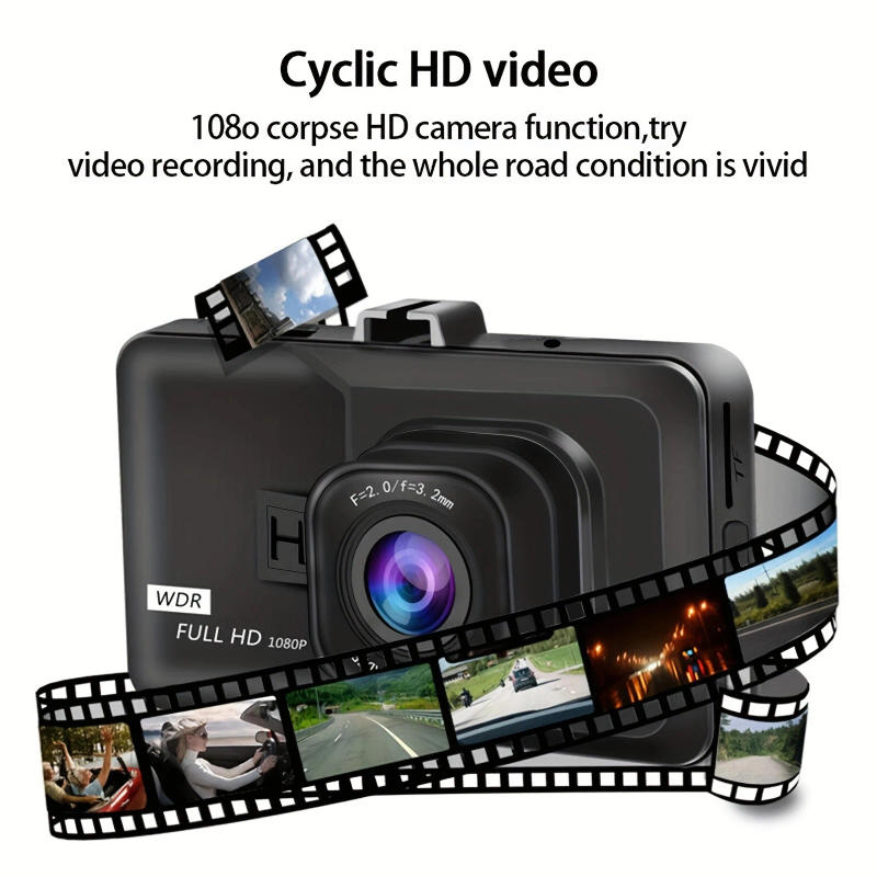 Description Picture 4 of itemSuction 3-inch dashcam HD night vision single lens loop video black gold just hidden vehicle surveillance