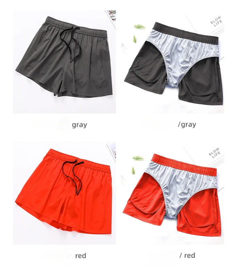 Description Picture 5 of itemSummer Fitness Shorts Men's Running Training Quarter Pants Casual Fitness Large Size Quick-drying Double Layer Sports Shorts