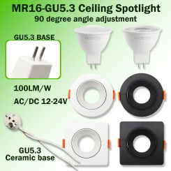 1-20pcs Energy Saving 3W LED Downlight MR16 12V 24V Ceiling Spotlights Warm light Angle Adjustable Rotating Living Room home