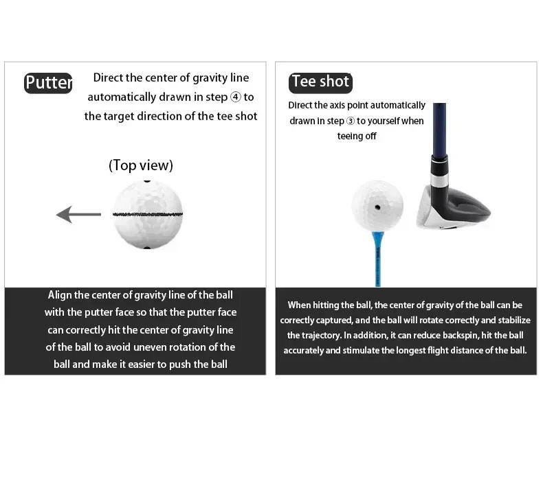 Description Picture 3 of itemPGM Golf Ball Spot Marker Tool Golf Ball Electric Scriber Finds Center of Gravity Distribution Line Ball Golf Training Aids