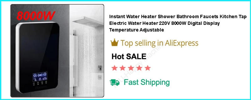 Description Picture 5 of itemEU/US Plug 3500W Electric Thankless Mini Instant Hot Water Heater 220/110V bathroom Faucet Tap Heating 3 Seconds Instant Heating