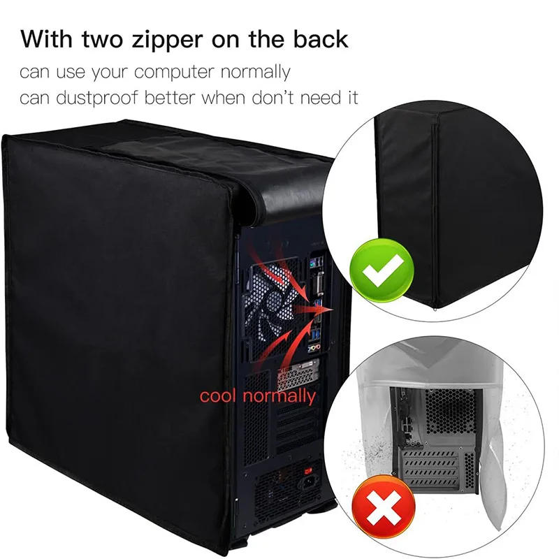 Description Picture 4 of itemDust Cover for Desktop Computer Case Effective Full Shielding Bag Zipper Oxford Covers Enclosure Protect PC From Dirt And Dust