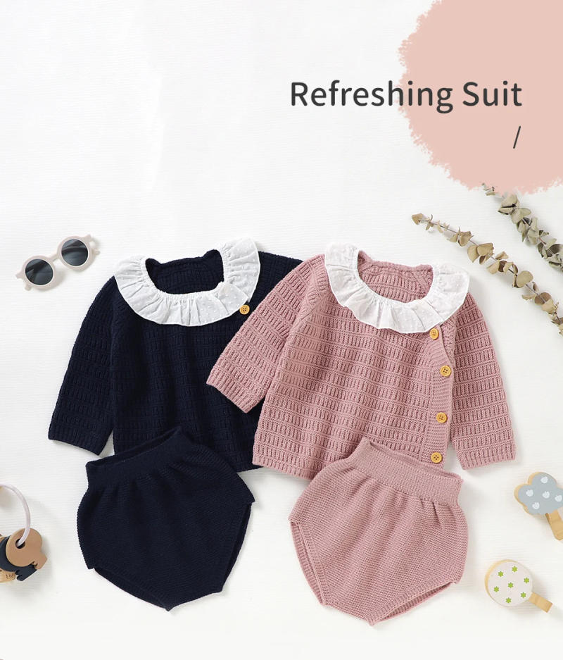 Description Picture 2 of itemWinter Warm Baby Girls Clothes Sets Autumn Outerwear Newborn Infant Long Sleeves Knitted Sweaters Pullovers Tops+Bottoms Outfits