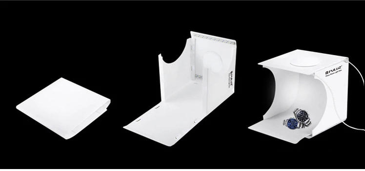 Description Picture 3 of itemProfession Mini Folding Light Box Photography Photo Studio Soft Box 2 LED Light Photo Background Kit with 6 Colors Backdrops