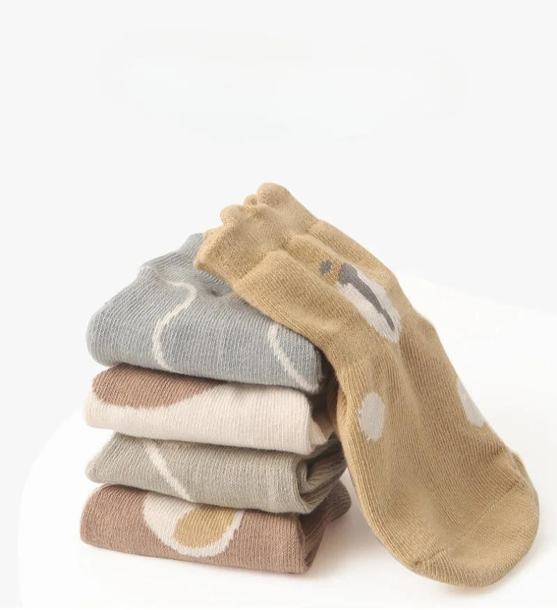 Description Picture 6 of item0-5 Years Old Baby Walking Socks Loose Mouth Mid Slevees Cotton Socks Boneless Babies Glue Dots Non Slip Children's Floor Socks