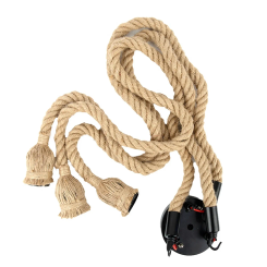 1M Industrial Chandelier E27 3 Head LED Retro Rope Ceiling Lamp Without Light Bulb Living Room Kitchen Ceiling