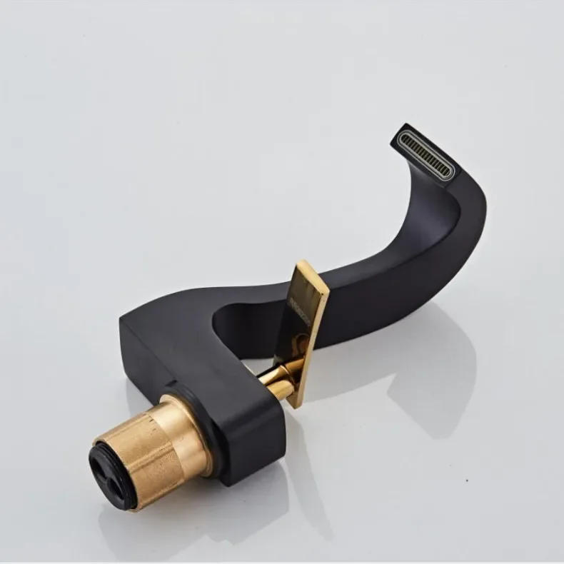 Description Picture 6 of itemBasin Faucet Brass Bathroom Mixer Tap Black Wash basin Single Handle Hot Cold White Gold Lavotory