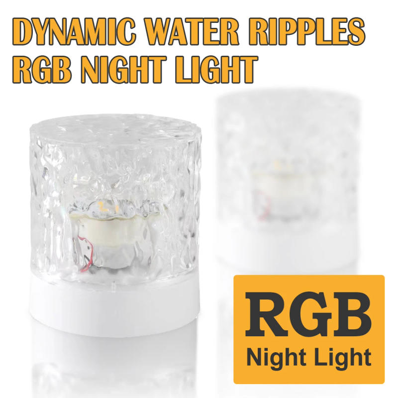 Description Picture 2 of itemLed Rotating Ripple Light Lampu Adjustable Brightness 3 Colors Table Usb Rechargeable Night On Batteries Touch Control Lamp