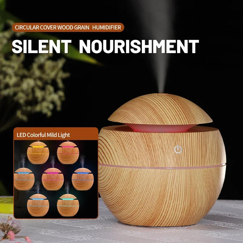 Description Picture 3 of itemMini USB Ultrasonic Aroma Diffuser Cool Mist Sprayer Wood Grain Electric Air Humidifier Purifier for Home office and Car Use