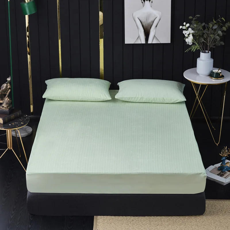 Description Picture 6 of itemWaterproof Bed Cover Cotton Fitted Bed Sheet with Elastic Stripe Anti-pull Mattress Proctector Cover for Twin/ Full/ Queen/ King