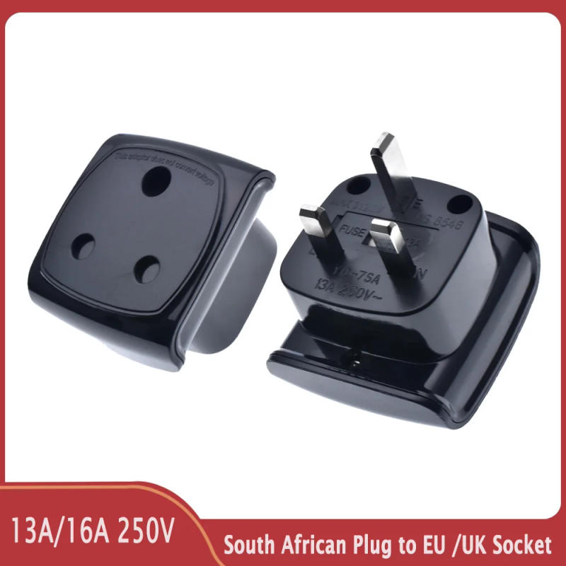 Description Picture 6 of itemEU to UK plug adapter box type round two pins convert to 3 pins conversion electric power plug Shaver plug with fused 13A