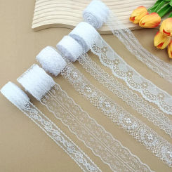 5 Meters A Roll White Lace Garment Accessories Ribbon  Embroidery Sewing Trim Applique Craft Eyelet Lace DIY Trim Muslin 2.5-4cm