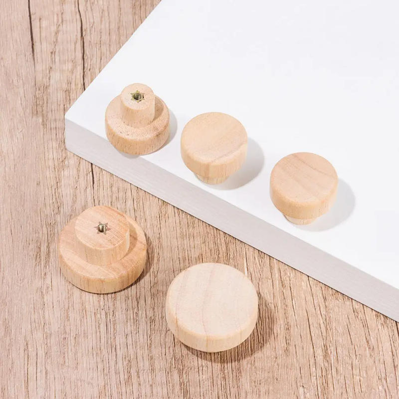 Description Picture 6 of item4pcs/set Wooden Knob with Screws Round Pulls Handles for Cabinet Cupboard Cabinet Door Drawer Handles