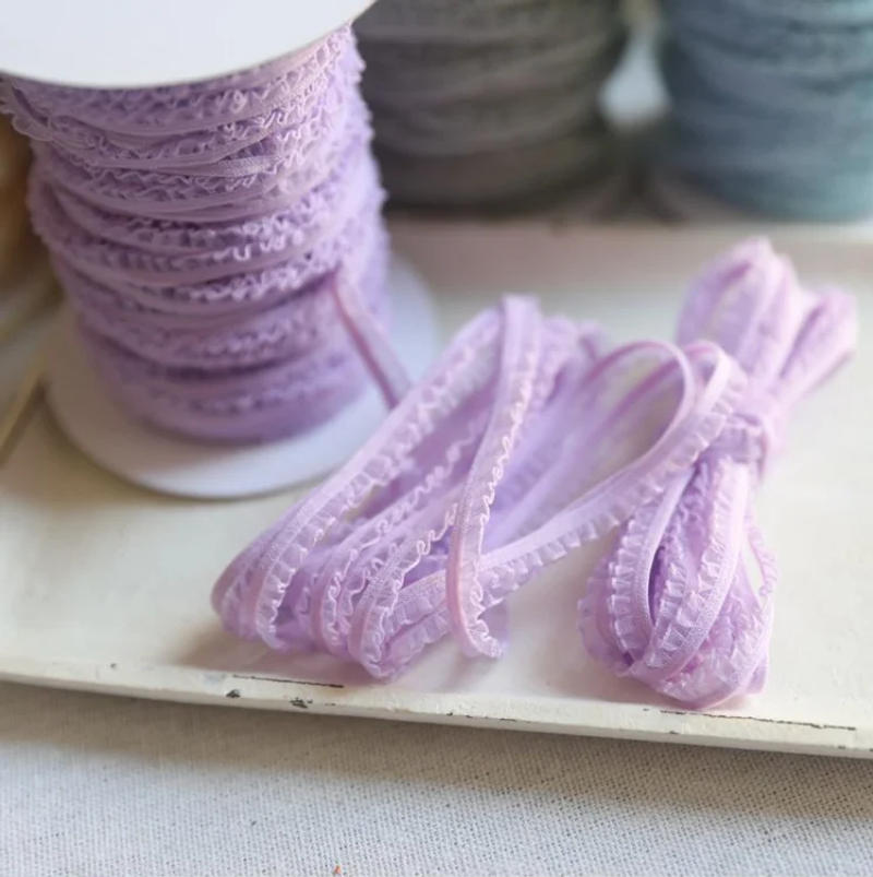 Description Picture 6 of item5 Meters/lot Delicate Flower Ruffle Elastic Lace Trims Thin Lace Ribbon DIY Sewing Garments Hometexile Fabric Ornaments 6mm