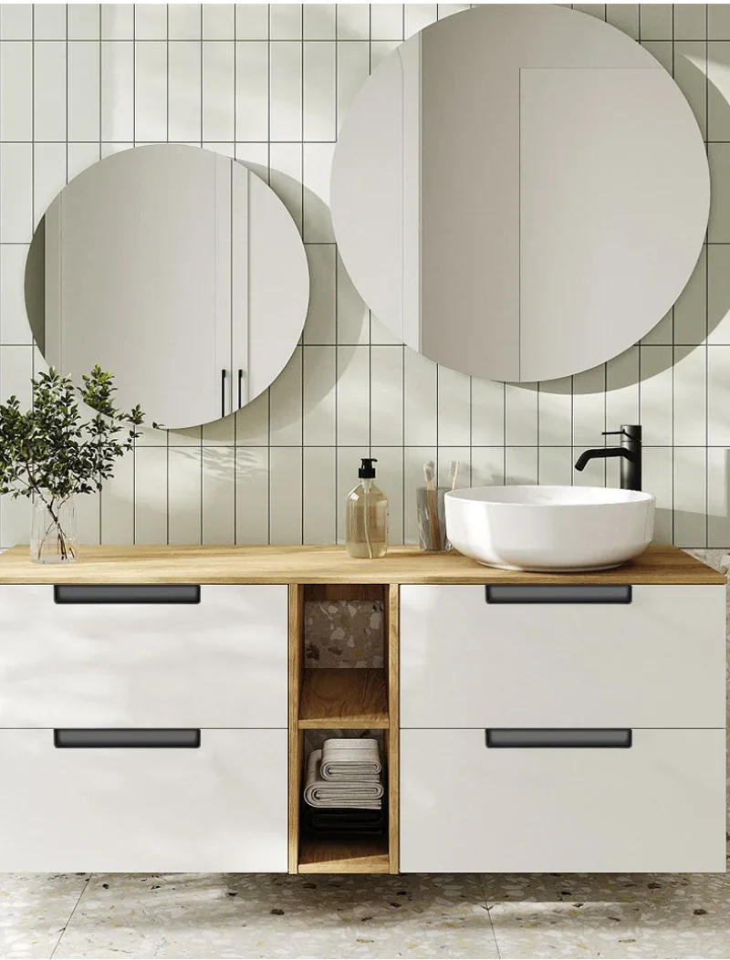 Description Picture 4 of itemCabinet Handle Hidden Sliding Door Sliding Door Drawer Shoe Cabinet Door Handle Furniture Modern Gold Black Closet Handle