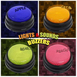 Recordable Talking Button Interactive Toy  with Led Function Phonograph Answer Buzzers for Kids Pet Dogs Party Noise Makers