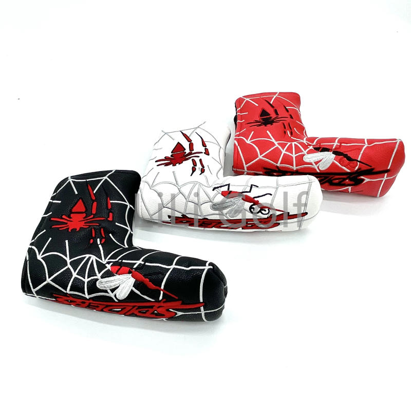 Description Picture 6 of itemWhite PU Leather with Spider Embroidery Golf Club Blade Putter Head Cover with Magnet Closure,Available in three colors 1pc