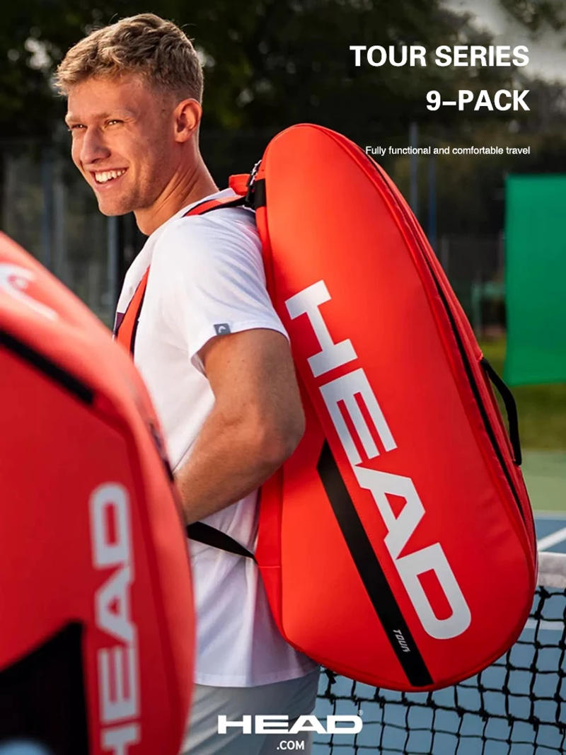 Description Picture 2 of itemHEAD Tour Black Large Capacity for 4-5 Rackets Shoulder Tennis Sports Racket Bag Court Bag Without Shoes Compartment Tennis Bag