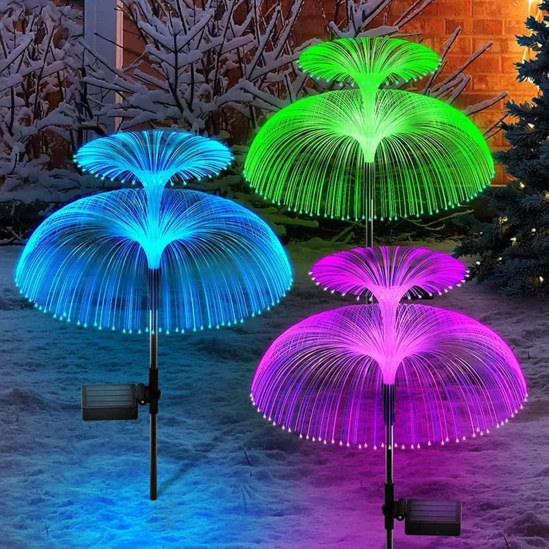 Description Picture 3 of itemSolar Garden Lights 7 Colors LED Solar Jellyfish Fiber Optic Lights Outdoor Waterproof Decor Light For Lawn Pathway Holiday