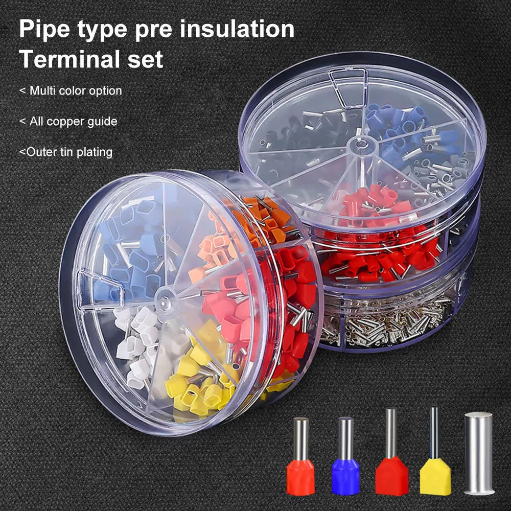Description Picture 4 of itemVE/TE/EN Series Insulated Terminal Block Wire End Crimp Sleeve Terminal Cable Wire Connector Electrical Tube Terminal Set