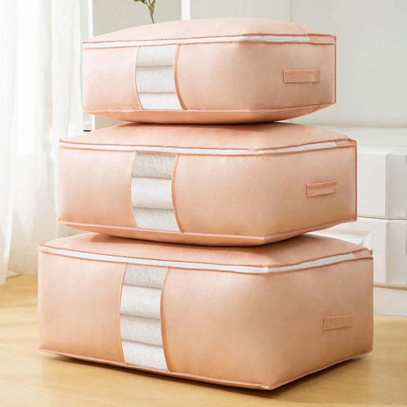 Description Picture 2 of itemQuilt Clothes Storage Bag Non-woven Waterproof Closet Wardrobe Organizer Quilt Clothes Storage Bag Large Capacity Blanket Storag