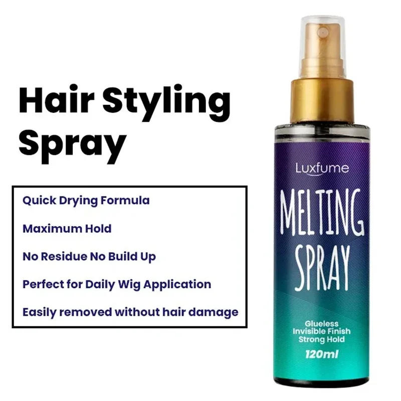 Description Picture 3 of itemOriginal 120ml Wig Spray Melting for Lace Glue Quick Drying Spray Long Lasting Invisible Hair Spray for Styling Hair Mousse