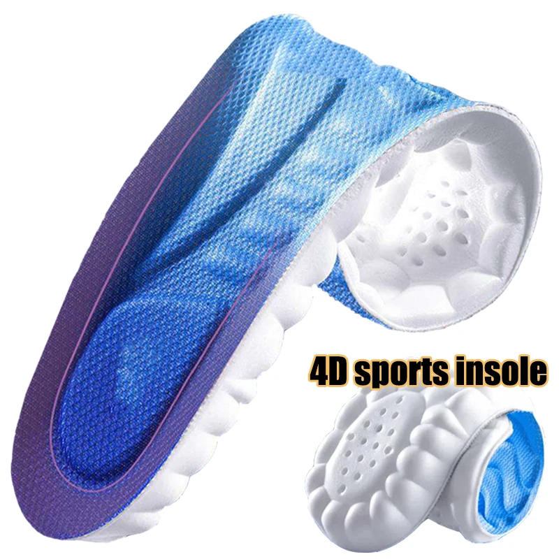 Description Picture 2 of item4D Cloud Technology Sports Insoles for Shoes PU Sole Soft Breathable Shock Absorption Cushion Running Orthopedic Care Insoles