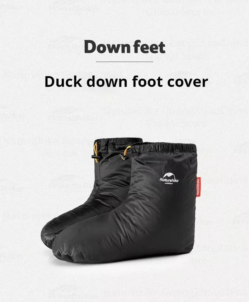 Description Picture 3 of itemNaturehike Duck Goose Down Foot Cover Camping Hiking Winter Warm 0℃~-15℃ 650 700FP Slipper Boots Waterproof Shoe Sock Ultralight