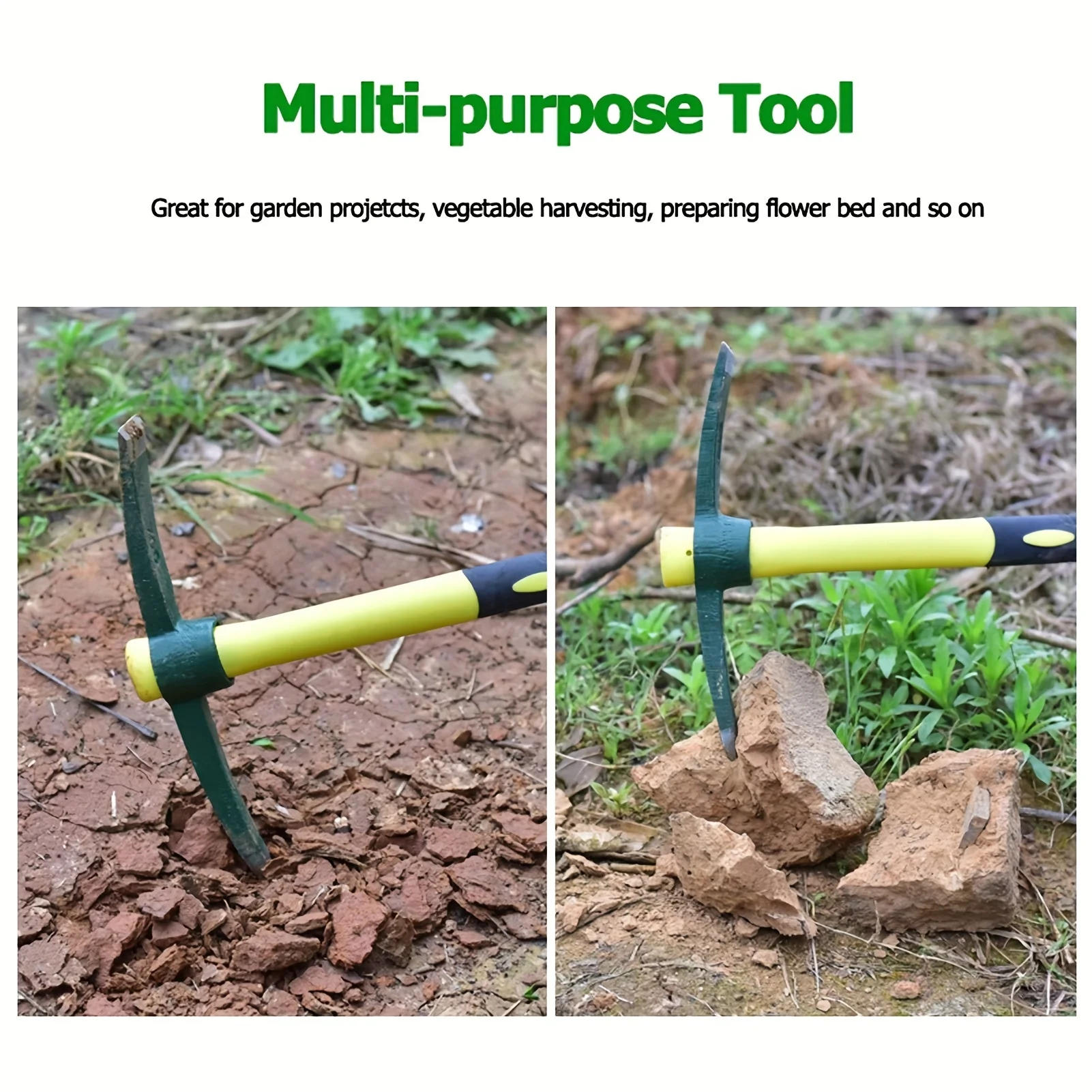 Description Picture 2 of item1pc Heavy-Duty Garden Pickaxe – Versatile Hand Tool For Planting, Tilling Soil, Outdoor Camping & Exploration