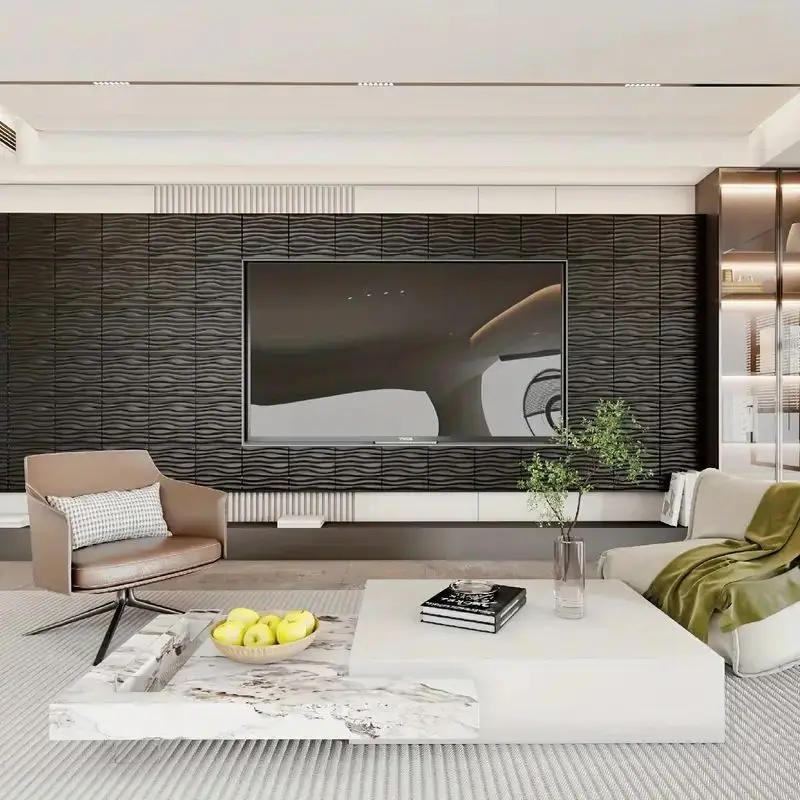 Description Picture 5 of item12/20/30pcs 3D pvc wall panels for indoor wall decoration, for living room hall bedroom hotel office,including tape