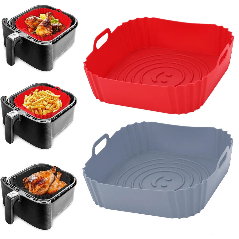 Description Picture 4 of itemAir Fryer Silicone Tray Oven Baking Tray Pizza Fried Chicken Baking Tool Reusable Liner Easy to Clean airfryer Silicone Basket