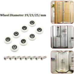 Replacement Shower Door Rollers 1 Set 19/23/25mm Baths Parts Hot Sale Runner Shower Cabins Spares Wheel Diameter & 8*Screws