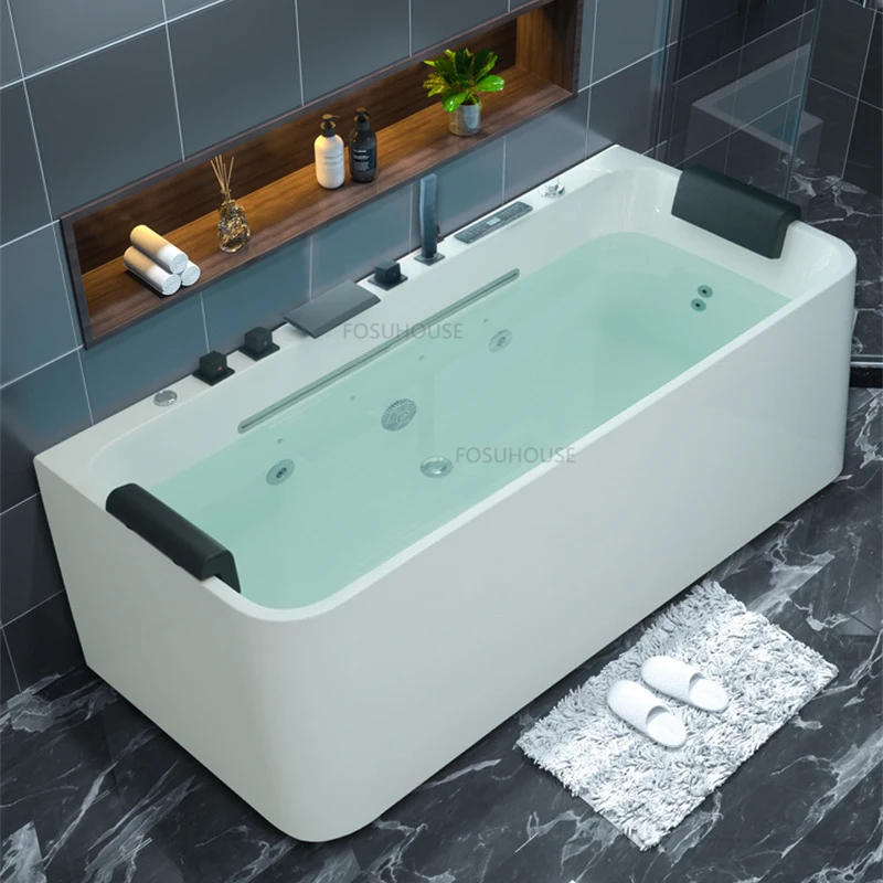 Description Picture 5 of itemMinimalist Modern Acrylic Bathtubs Bathroom Fixture Adult Portable Bathtub Creative Household Upscale Whirlpool Bathtub