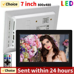 7 Inch HD Digital Photo Frame 800x480 LED Smart Electronic Photo Album LCD Photo Frame MP3 MP4 Music Player with Remote Control
