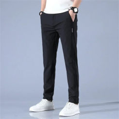 2024 Korean Men's Golf Slim Fit Pants Ice Silk Breathable Leisure Sports Pants Fashion Pants