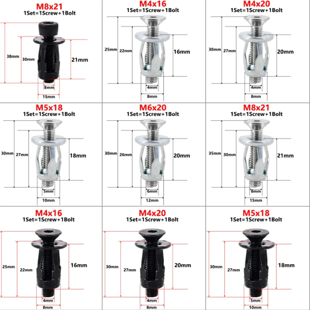 Description Picture 5 of item20/30Set Petal Shape Jack Nuts Screw Bolt Kit Rivet Nuts Expansion Metal Rivetnut Panel License Plate Clamp Lock Nut M4 M5 M6 M8