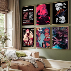 Yuji Itadori and Ryomen Sukuna Classic Movie Posters Vintage Room Bar Cafe Decor Stickers Wall Painting