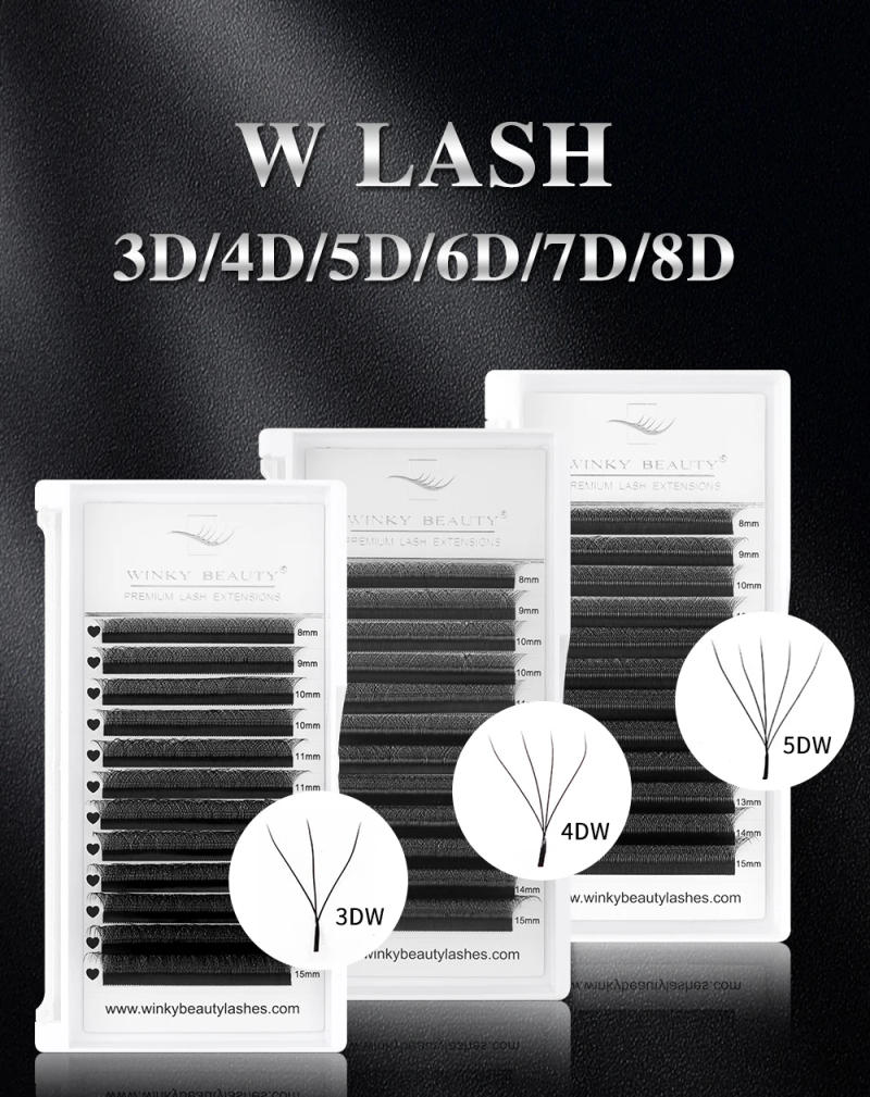 Description Picture 2 of itemFalse eyelashes stock clearance sale,3D/4D/5D/6D/7D/8D W Shape Natural Soft Hand Woven Fans Automatic Flower False Eyelashes