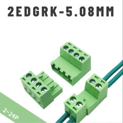 1Set 2EDGRK 5.08mm Screw Terminal Block Connector PCB Plug-in Type 2edg Type Green Terminal Block 2p/3/4/5/6/7/8/9/10/12-24P