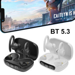 Wireless Headset Ear Hook Waterproof HiFi Stereo Headphones Bluetooth-Compatible5.3 Power Display Comfortable for Sports Running