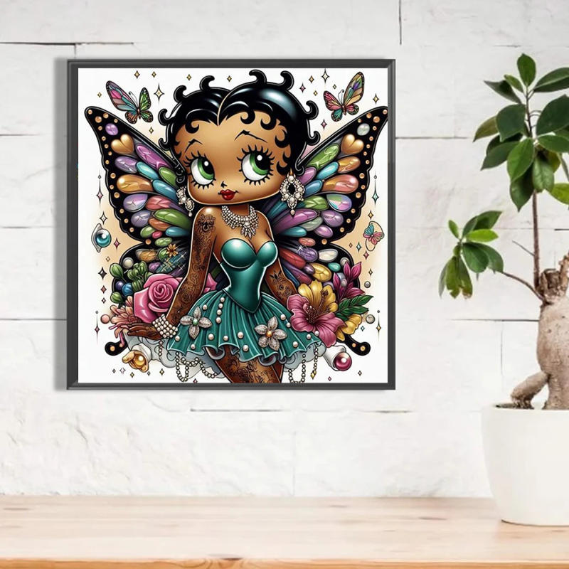 Description Picture 3 of itemZipper bag 5D DIY Disney princess diamond painting Betty princess colorful butterfly cross stitch flower art children's gift